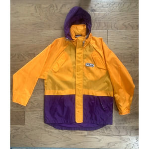 Fila Alpine Ski Raincoat Jacket Snowboard Color Block Orange Hooded Size M